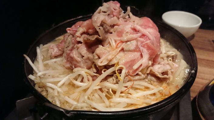 肉鍋のできかけ